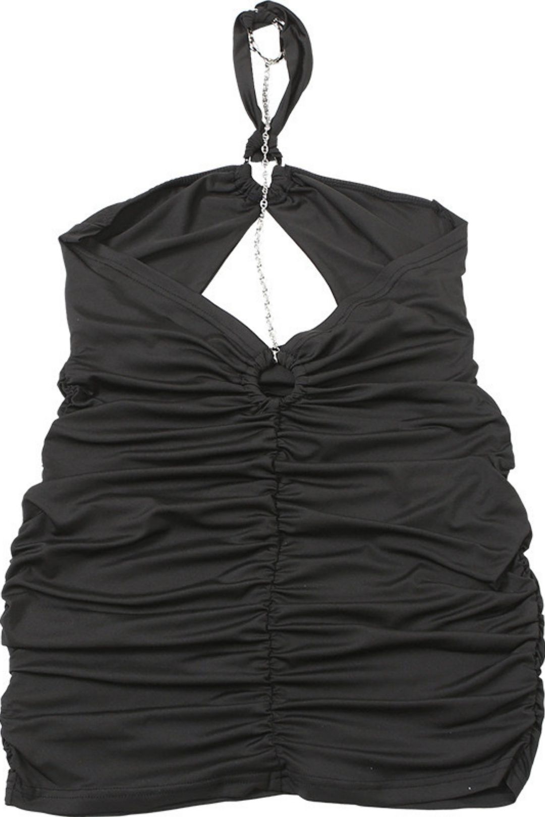 V-neck Sexy Hot Girl Sleeveless Halter Neck Backpack Hip Dress