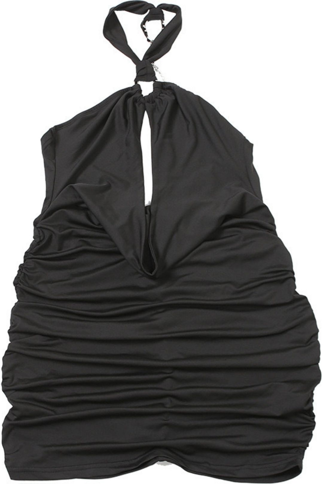 V-neck Sexy Hot Girl Sleeveless Halter Neck Backpack Hip Dress