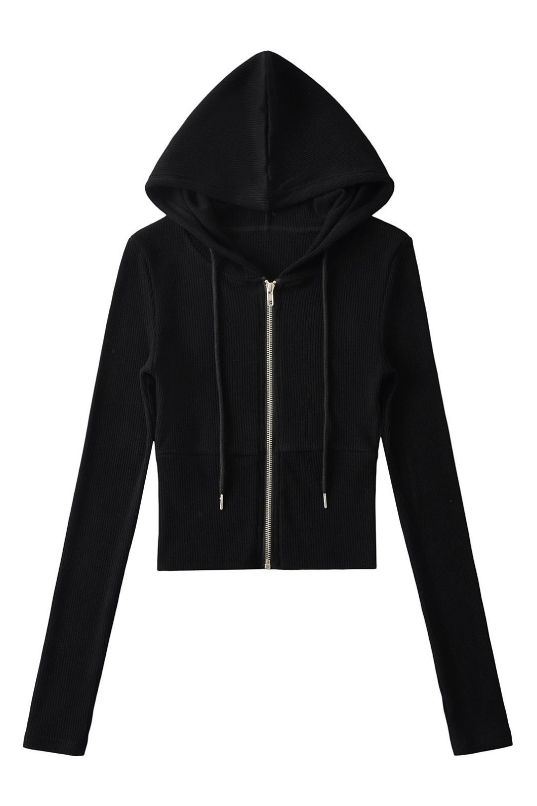 Short Long-sleeved Top With Cuffs, Slim Fit, Flared Trousers, Knitted Suit