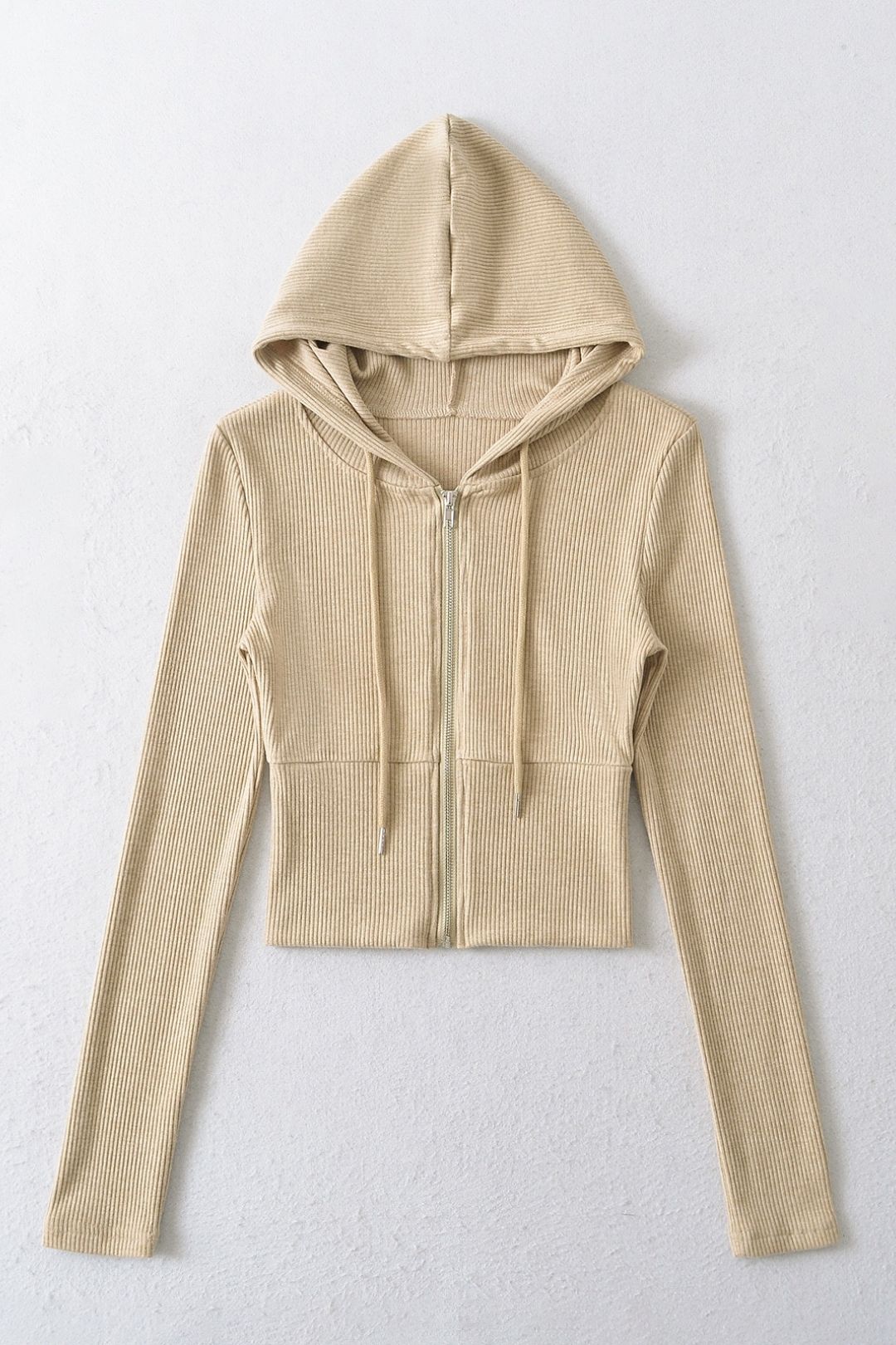 Short Long-sleeved Top With Cuffs, Slim Fit, Flared Trousers, Knitted Suit