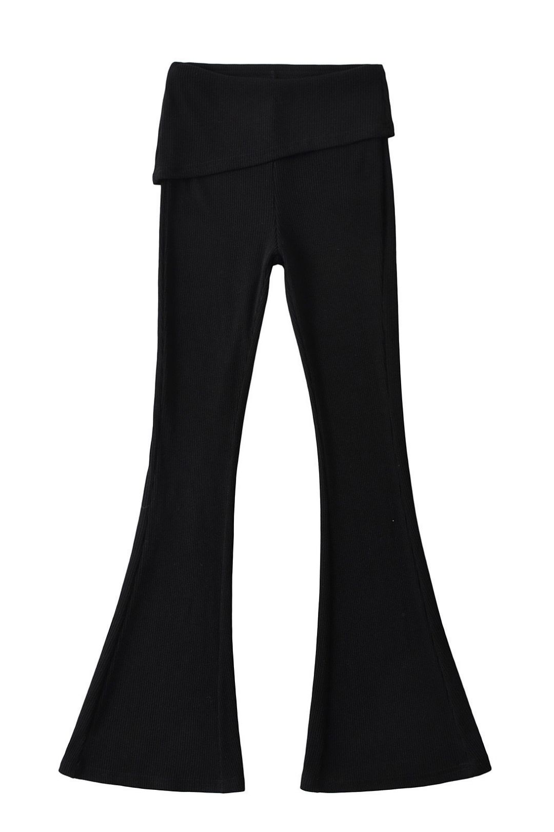 Short Long-sleeved Top With Cuffs, Slim Fit, Flared Trousers, Knitted Suit