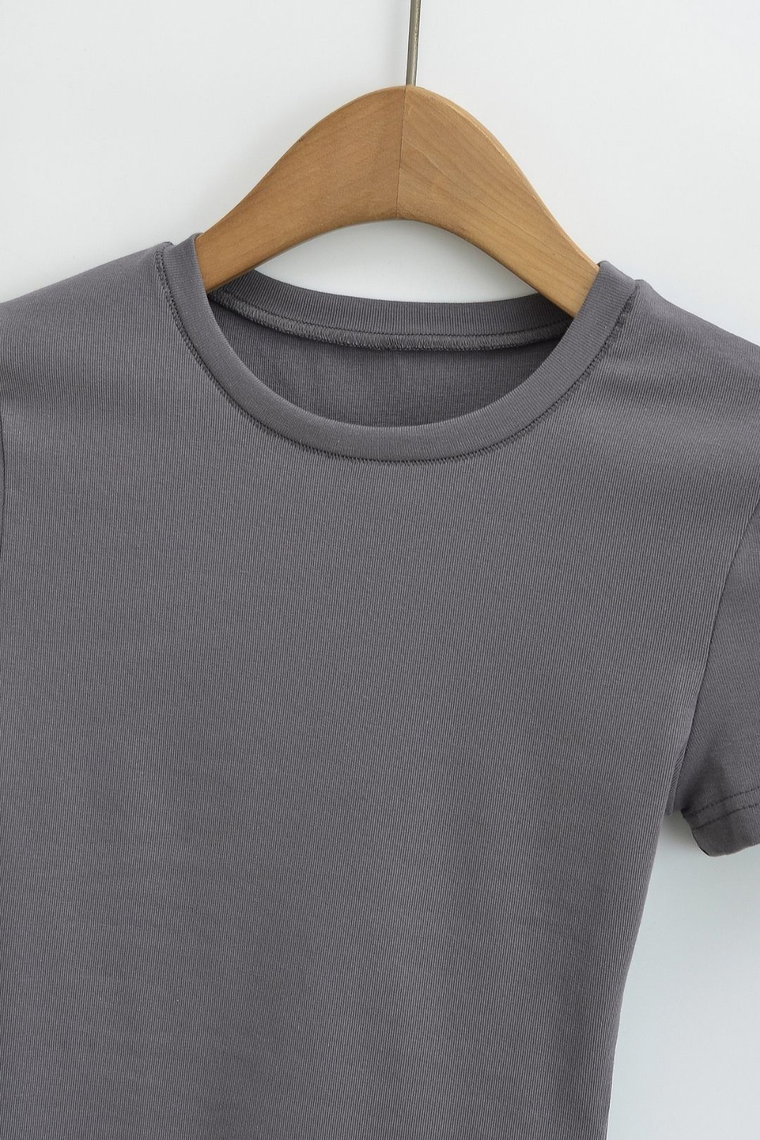 Short Sleeve Hot Girl Style Waist Straight Shoulder T-shirt