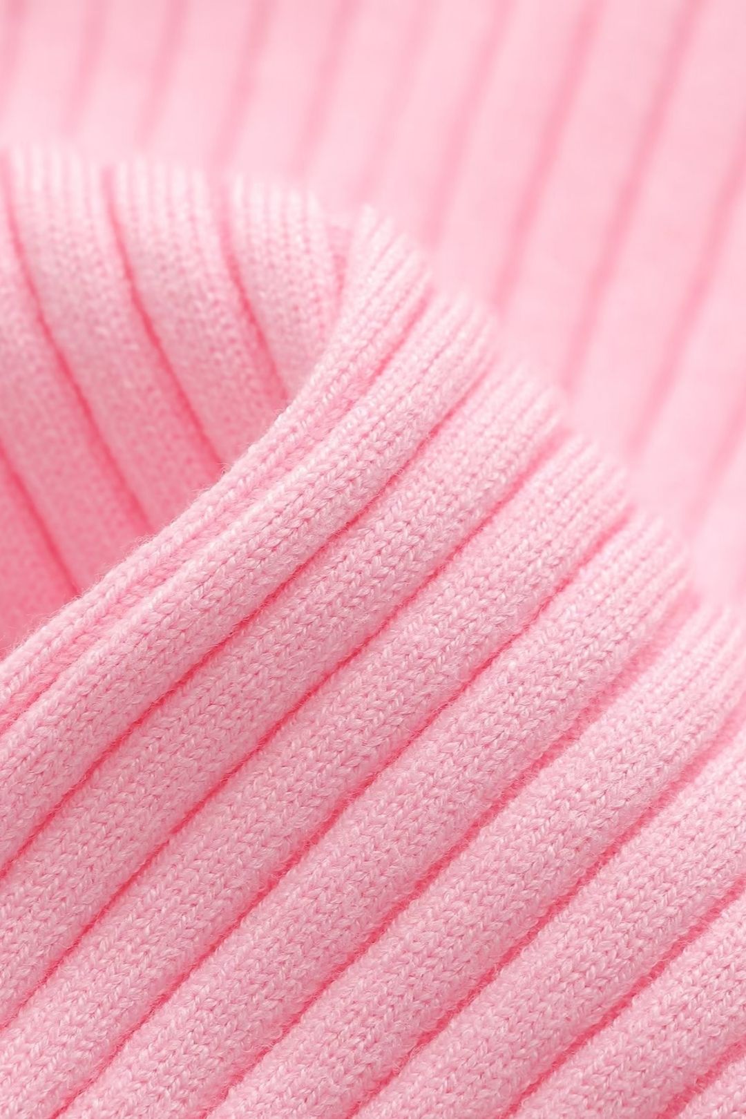 Pink Fluffy Cuffs Zipper Outer Wear Sweater