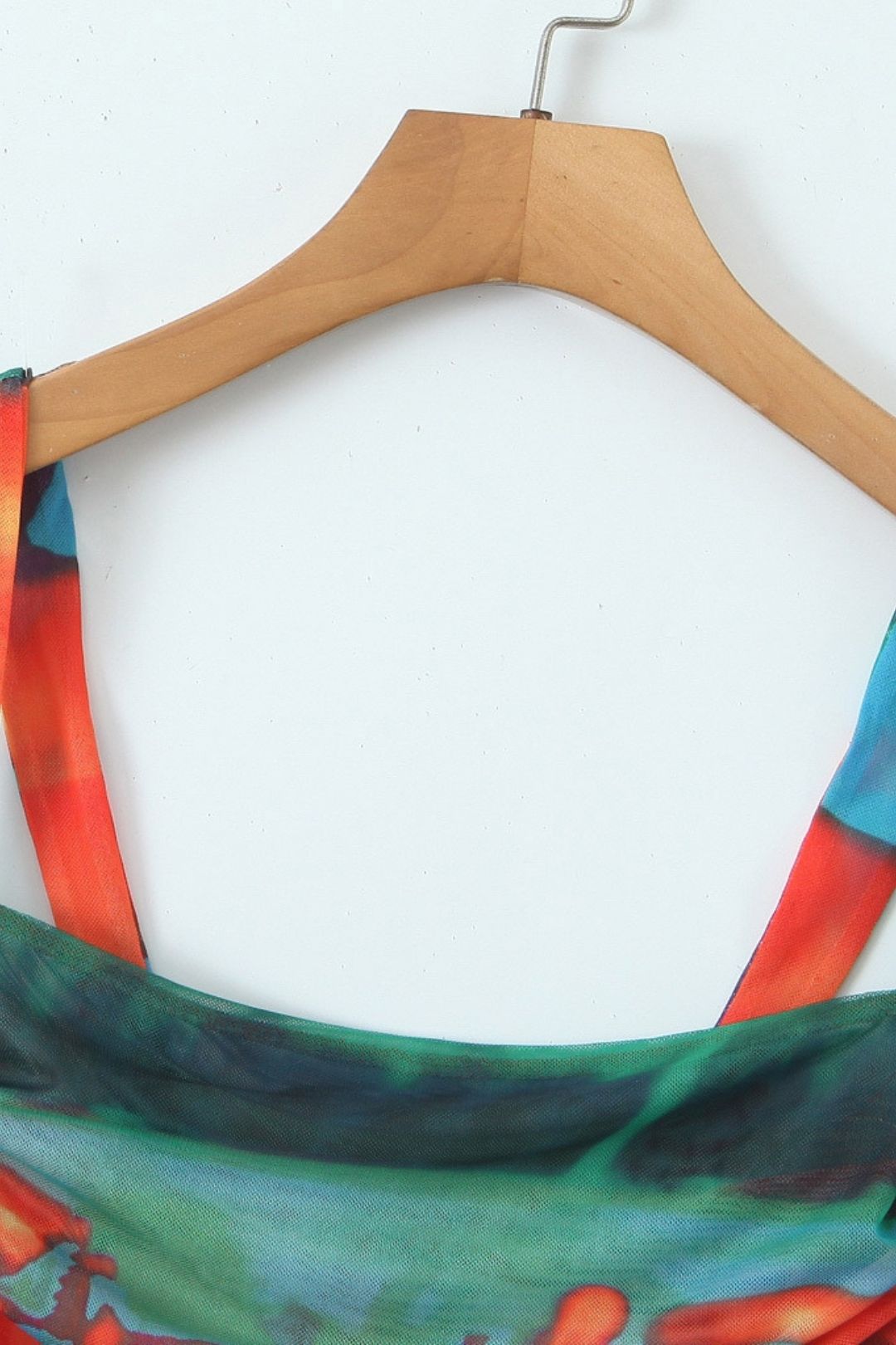 Tie-Dye Lace-Up Backless Top For Seaside Vacation Short Navel-Exposed Sling