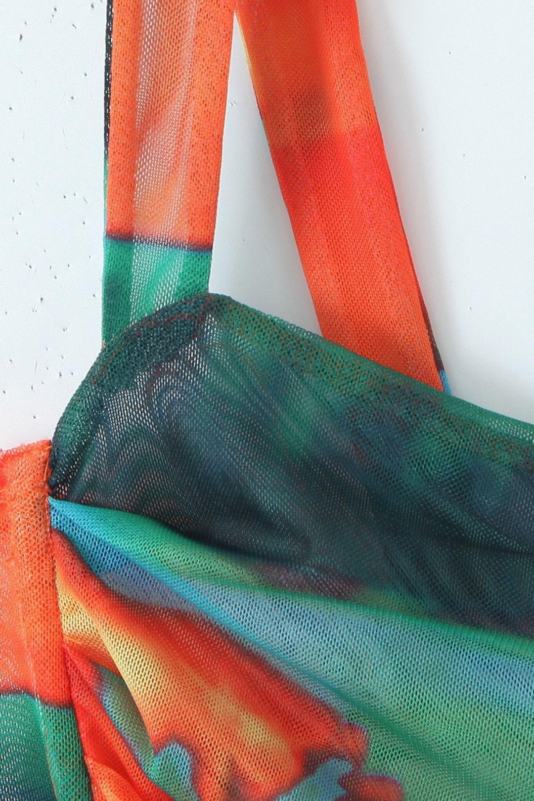 Tie-Dye Lace-Up Backless Top For Seaside Vacation Short Navel-Exposed Sling