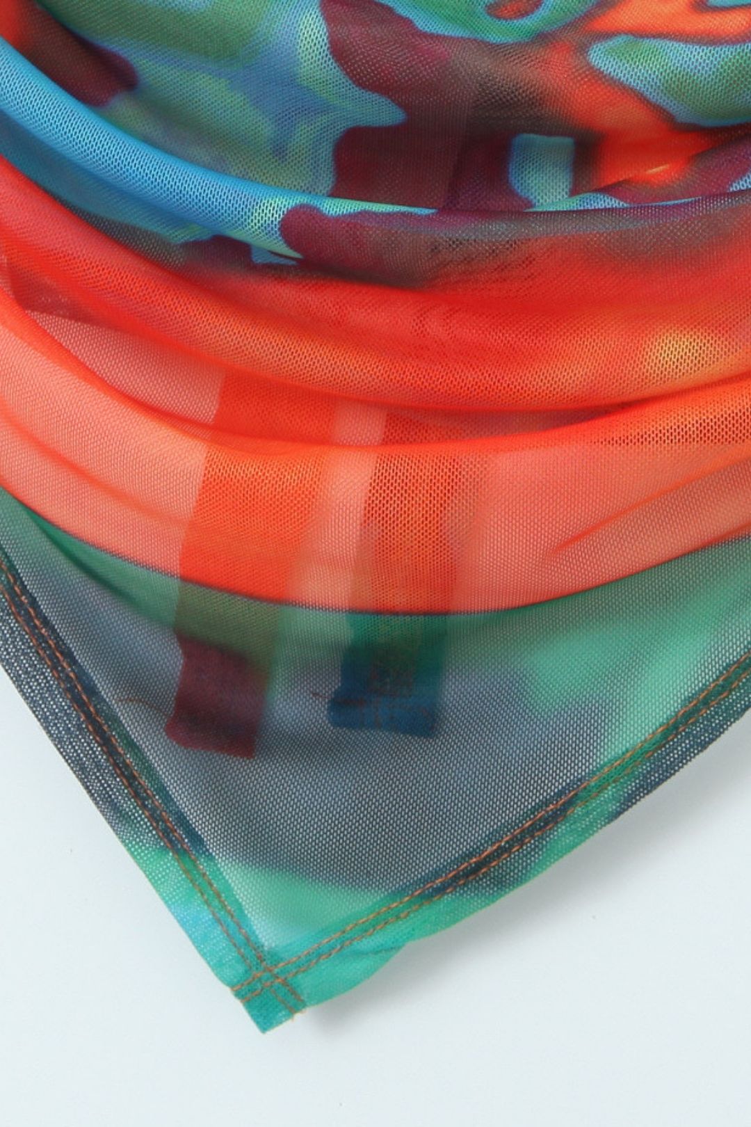 Tie-Dye Lace-Up Backless Top For Seaside Vacation Short Navel-Exposed Sling