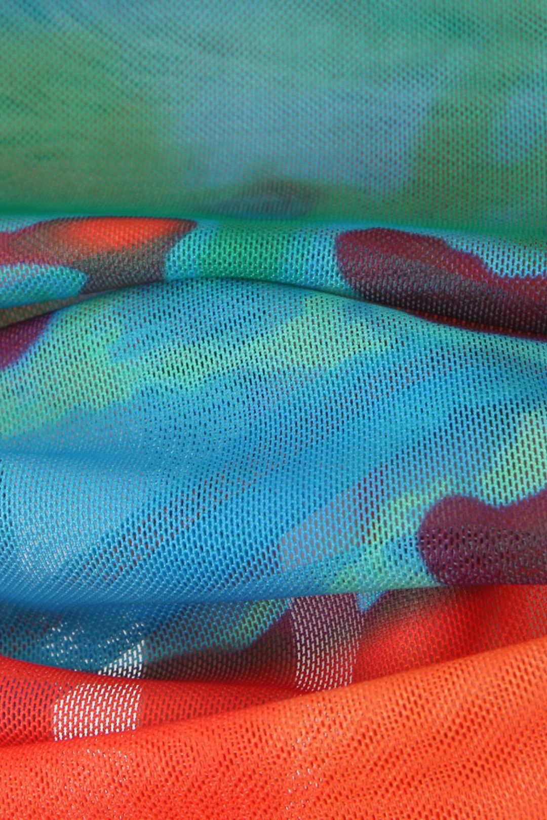 Tie-Dye Lace-Up Backless Top For Seaside Vacation Short Navel-Exposed Sling