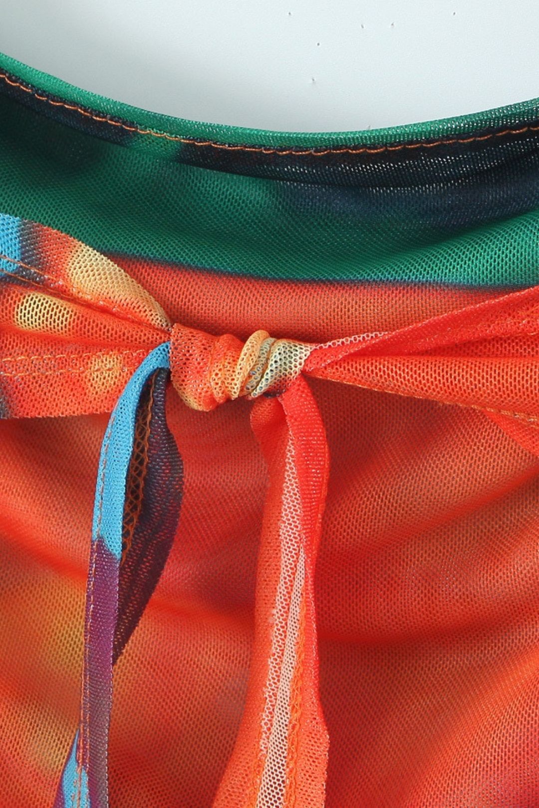 Tie-Dye Lace-Up Backless Top For Seaside Vacation Short Navel-Exposed Sling