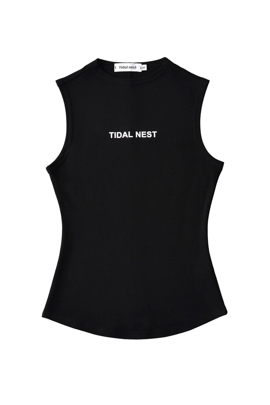 Basic Letter Small Round Neck Elastic Sleeveless Vest