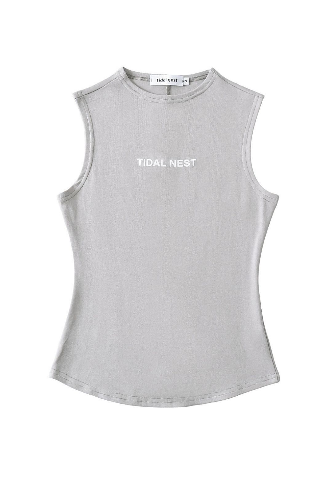 Basic Letter Small Round Neck Elastic Sleeveless Vest