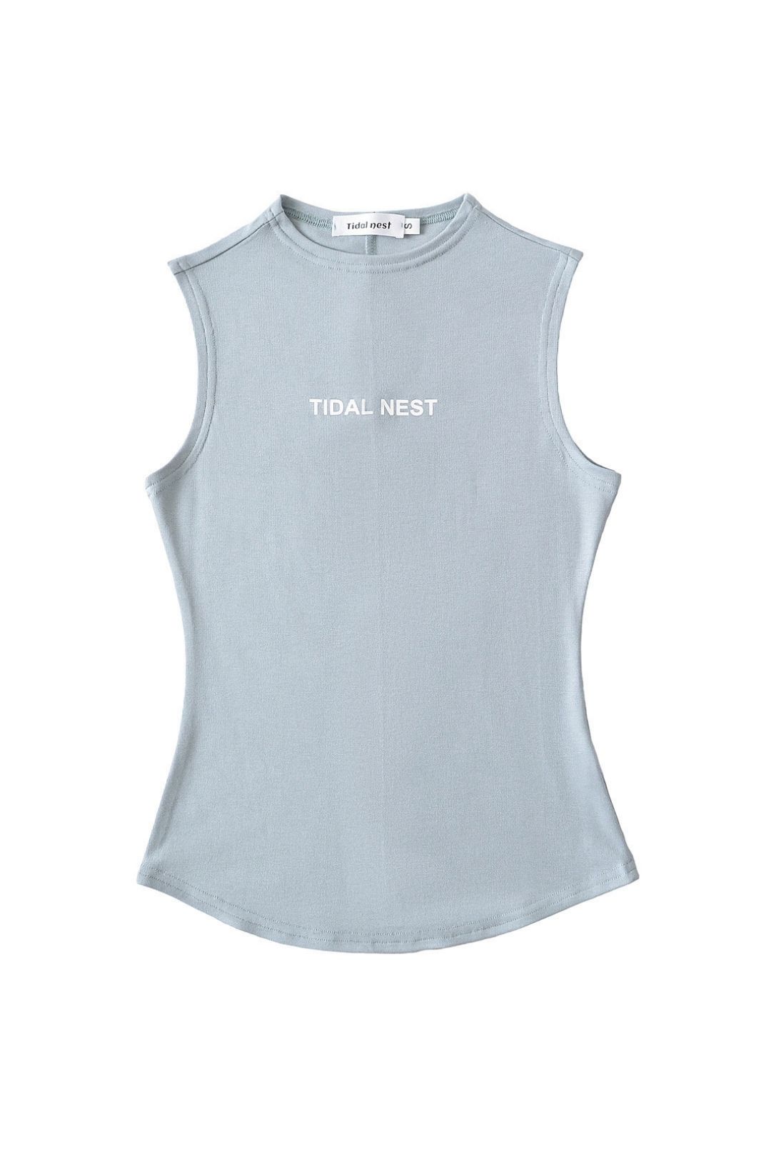 Basic Letter Small Round Neck Elastic Sleeveless Vest