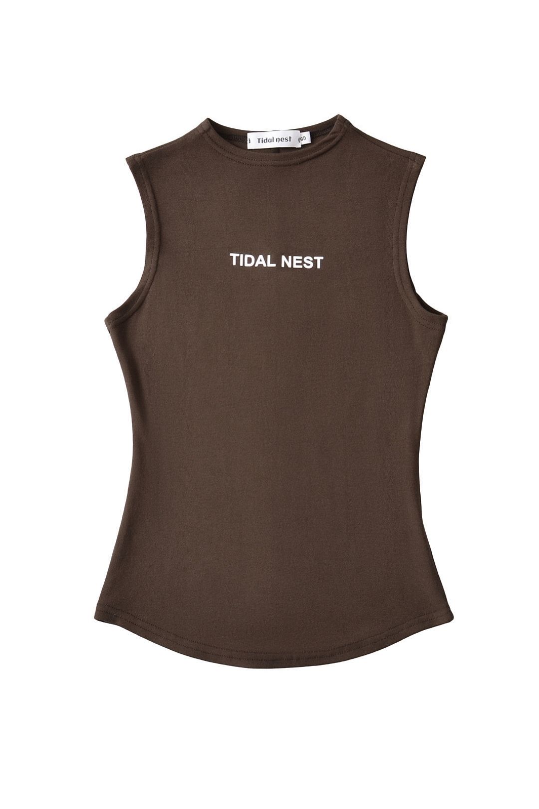 Basic Letter Small Round Neck Elastic Sleeveless Vest