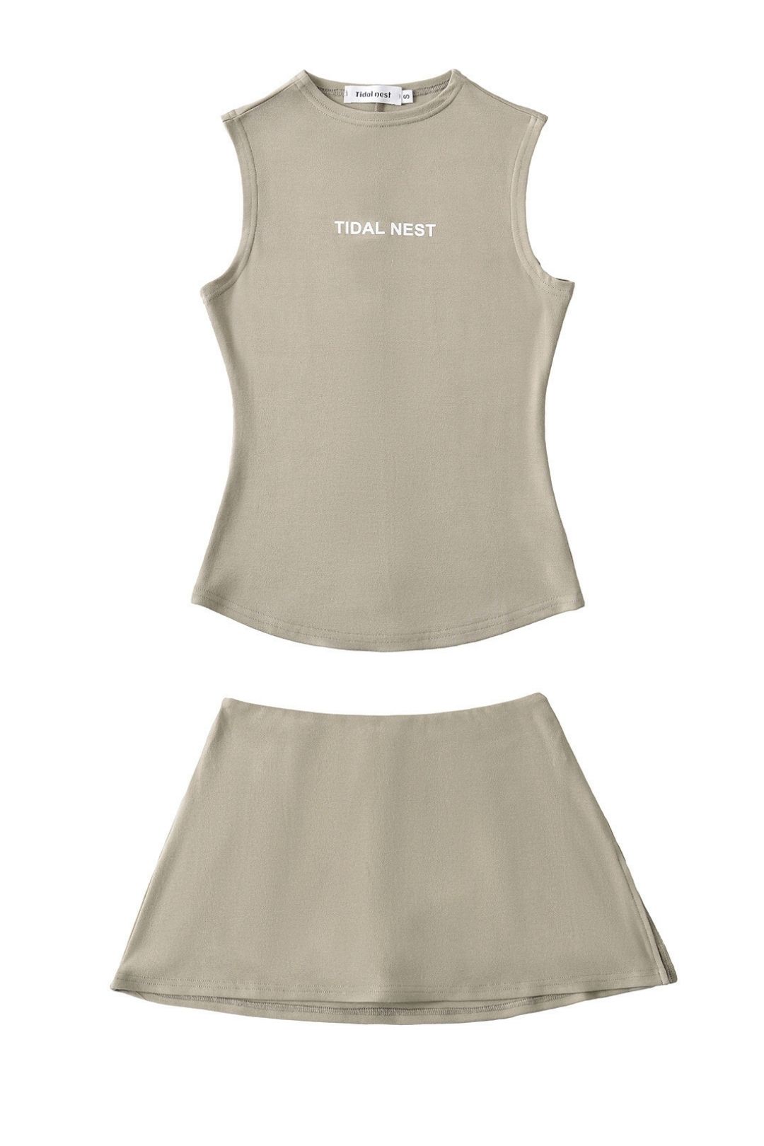 Basic Letter Small Round Neck Elastic Sleeveless Vest