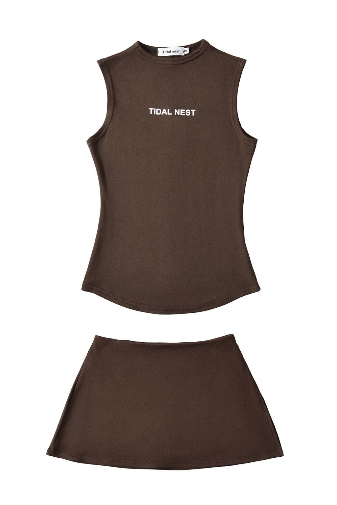 Basic Letter Small Round Neck Elastic Sleeveless Vest