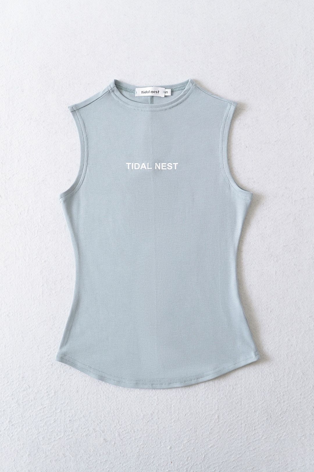 Basic Letter Small Round Neck Elastic Sleeveless Vest