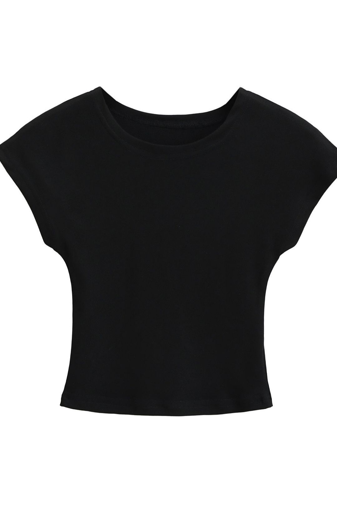 Round Neck Flying Sleeves Gray T-shirt