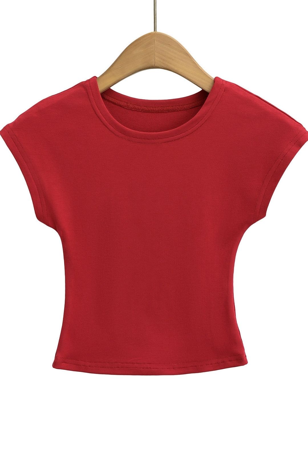 Round Neck Flying Sleeves Gray T-shirt