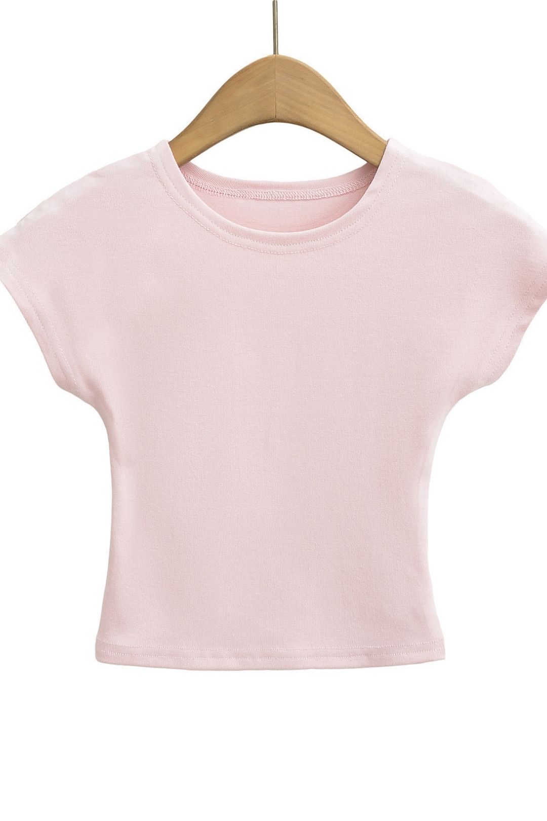 Round Neck Flying Sleeves Gray T-shirt