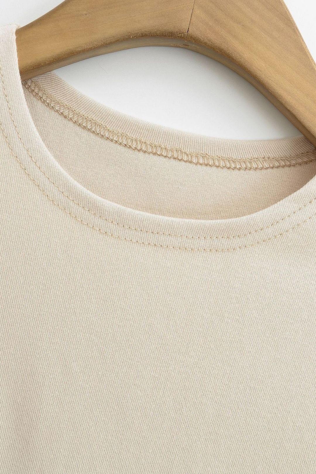 Round Neck Flying Sleeves Gray T-shirt