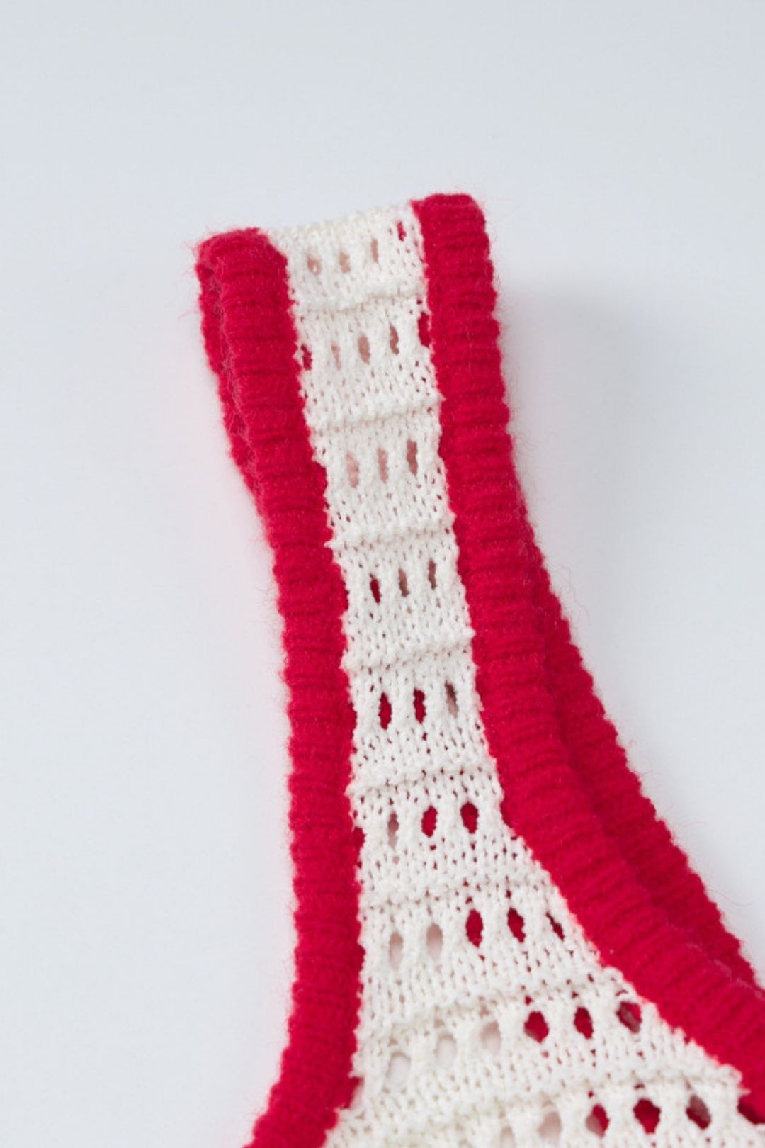 Sexy Hollow Knitted Contrast Color Large Backless Amazon Hot-selling Dress