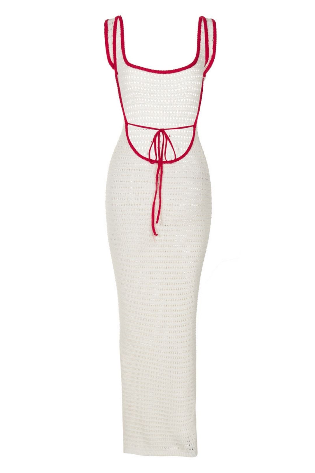 Sexy Hollow Knitted Contrast Color Large Backless Amazon Hot-selling Dress