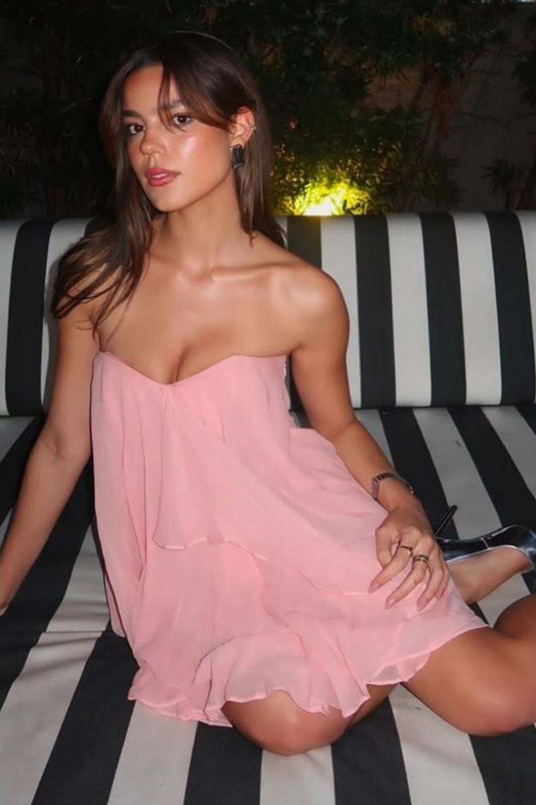 Solid Color Layered Street Style Mesh Dress