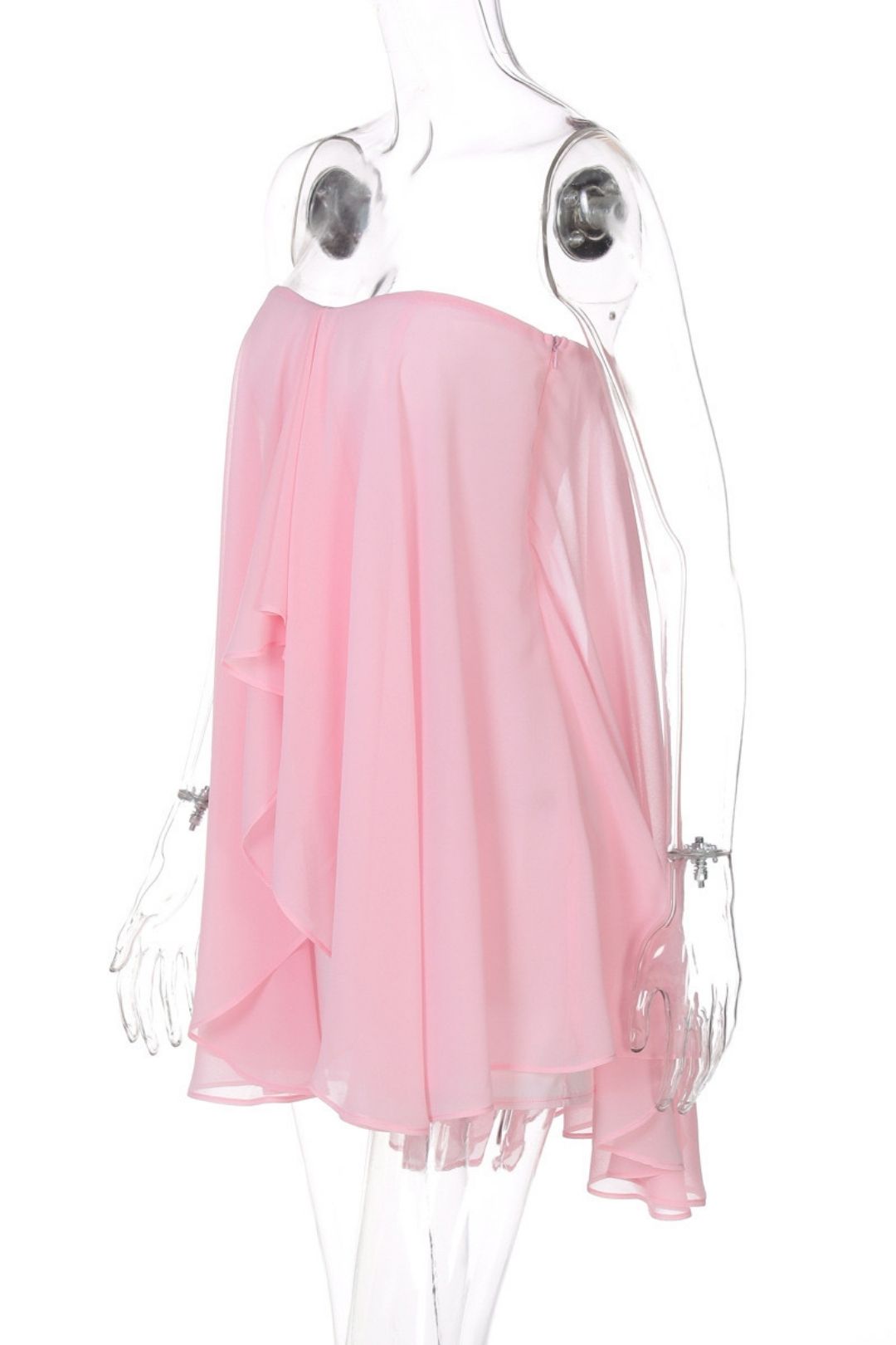 Solid Color Layered Street Style Mesh Dress