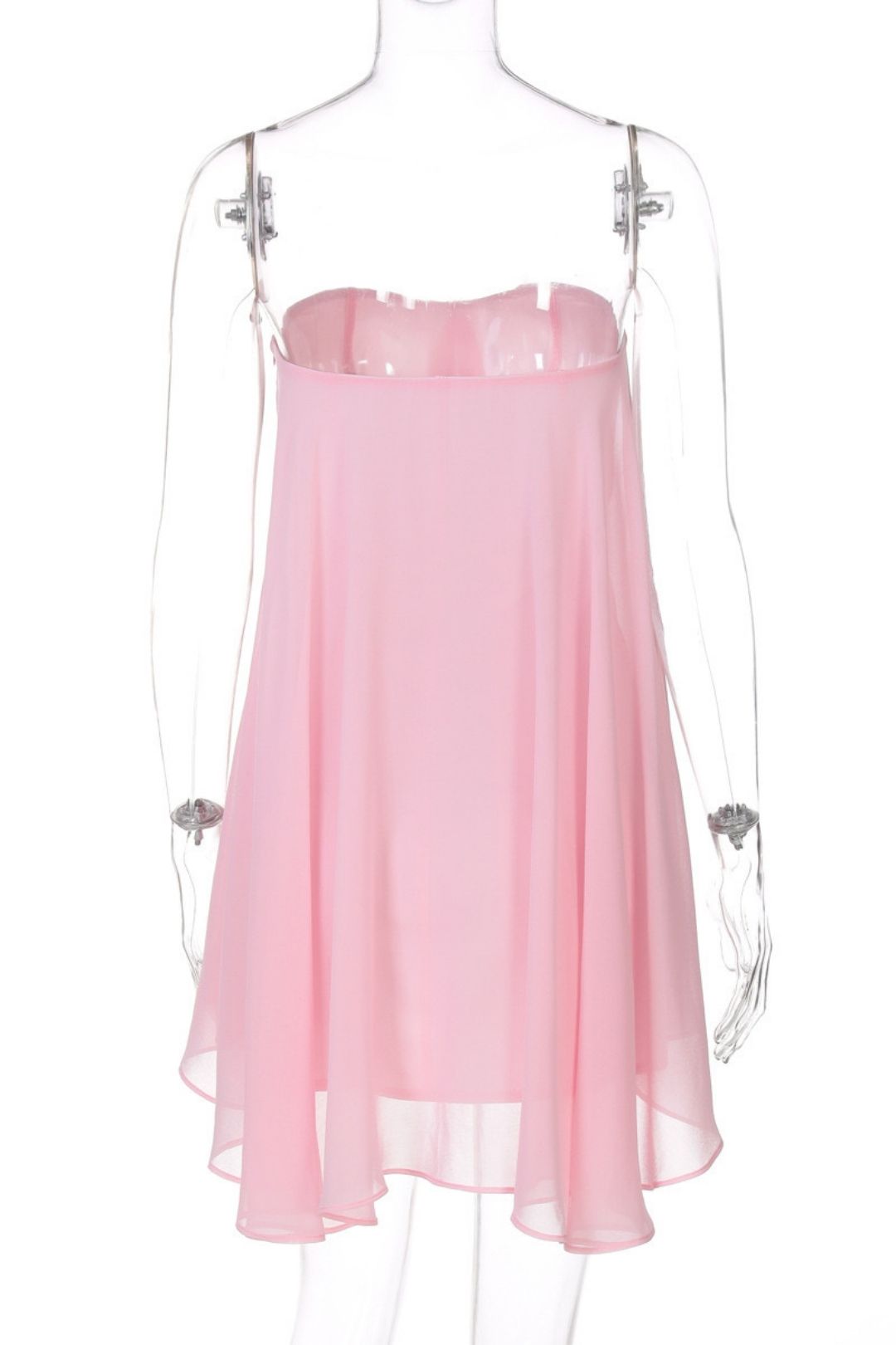 Solid Color Layered Street Style Mesh Dress