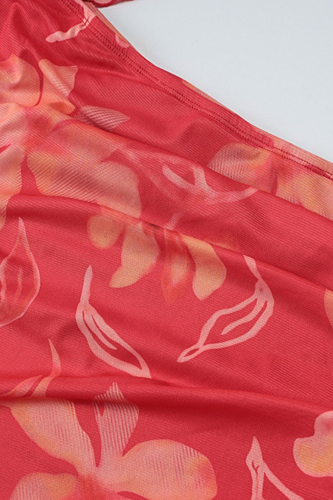 Sexy Deep V Wrap Chest Stitching Exposed Waist Long Wooden Ear Edge Halter Neck Dress