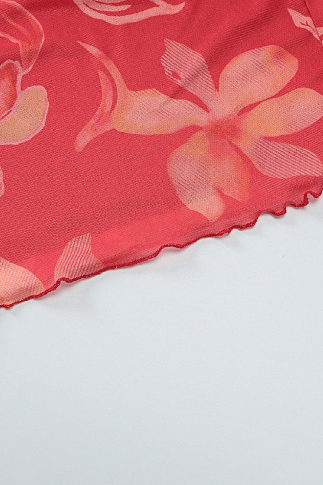 Sexy Deep V Wrap Chest Stitching Exposed Waist Long Wooden Ear Edge Halter Neck Dress