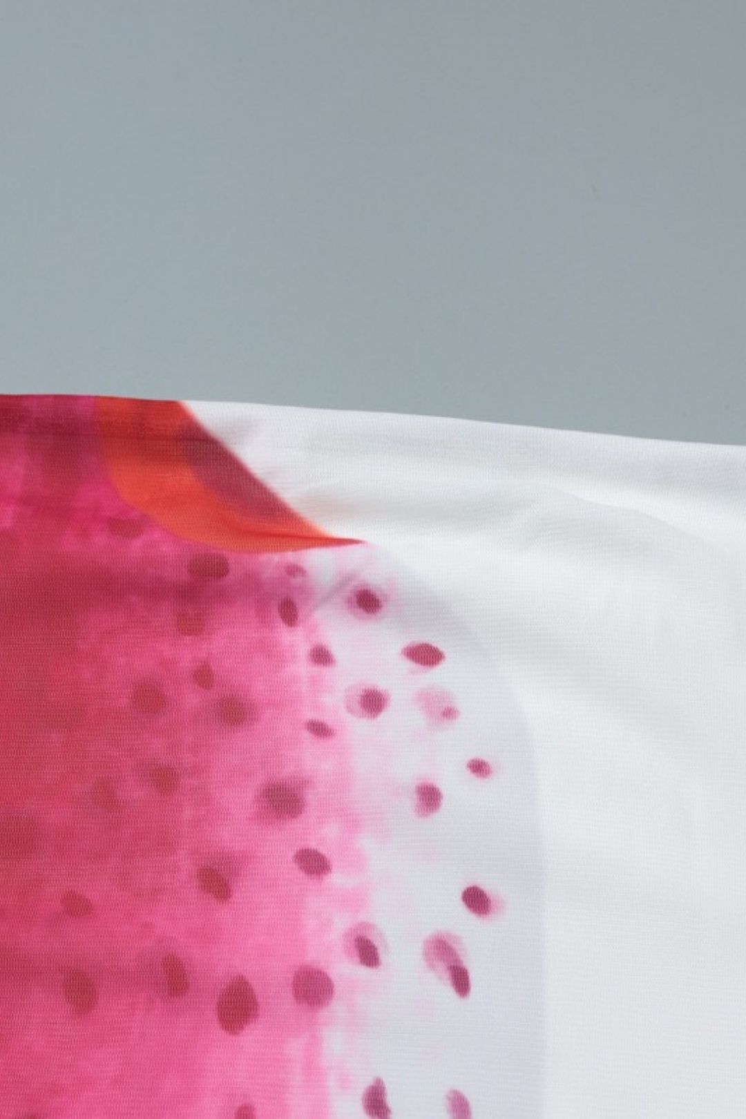 Summer Amazon Flower Print Tube Top Slit Slim Mesh Dress