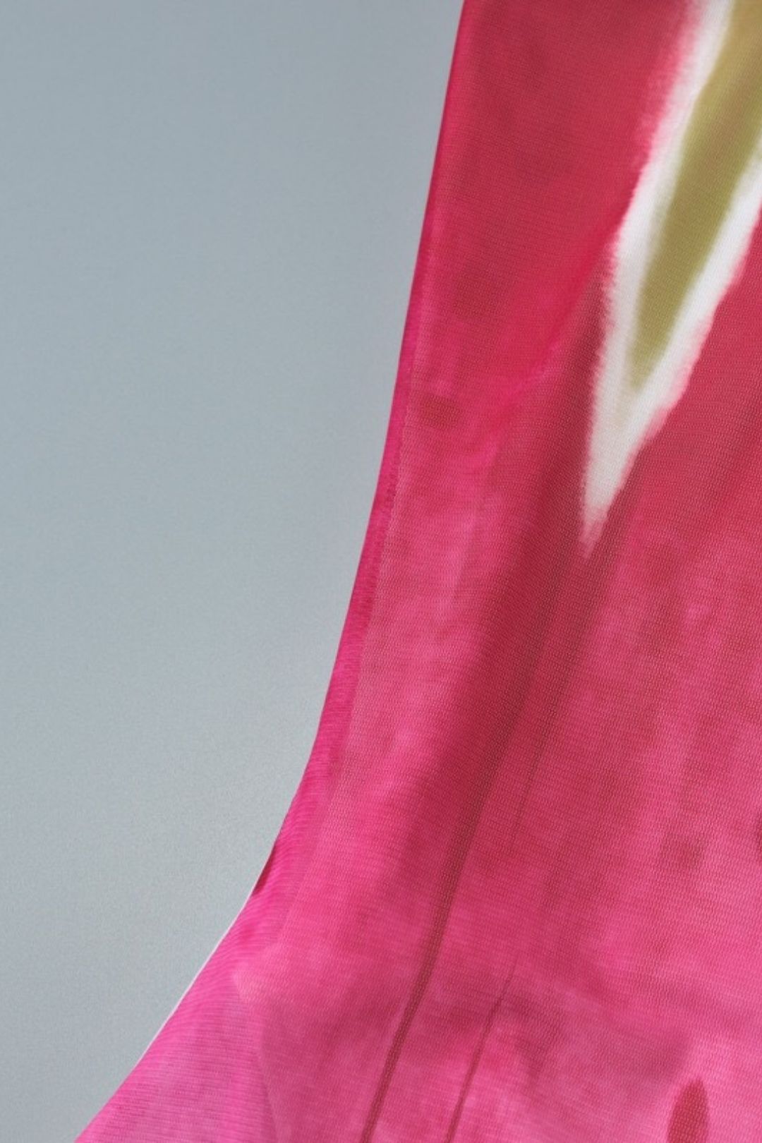 Summer Amazon Flower Print Tube Top Slit Slim Mesh Dress