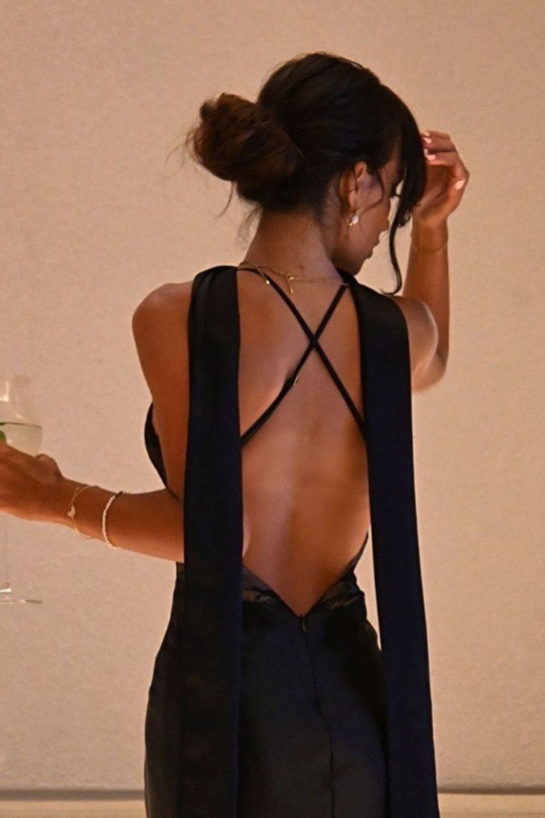 Sexy New Style Deep V Wrap Chest Slim Long Pure Desire Style Hollow Backless Halter Neck Dress