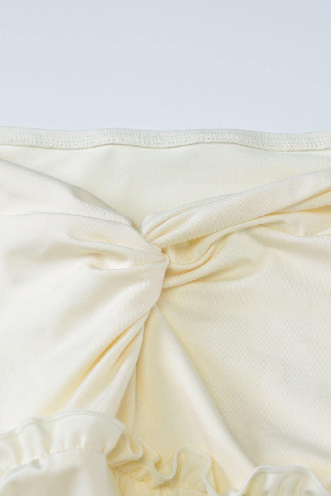 Sexy V-neck Wood Ear Edge Halter Neck Suspender Detail Twist Long Skirt Suit