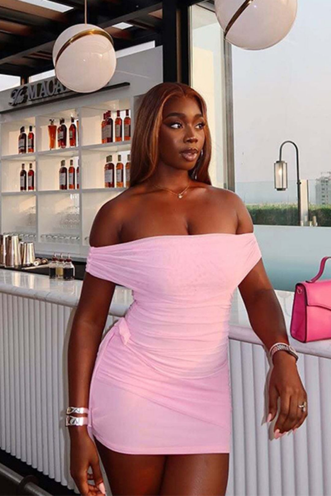 Sexy Mesh Patch One-shoulder Solid Color Slim Hip-wrapped Short Ribbon Dress