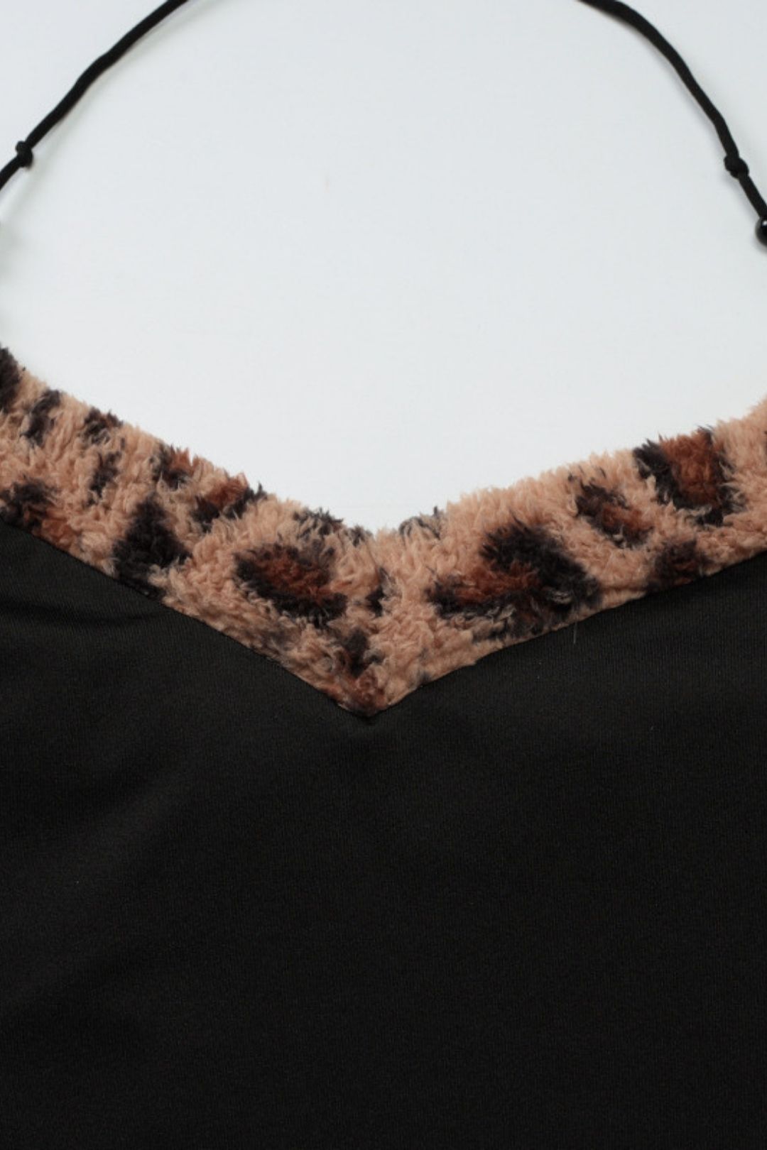 Sweet And Spicy Waist Tube Top Suspenders Tight Shorts Plush Leopard Print Design Two-piece