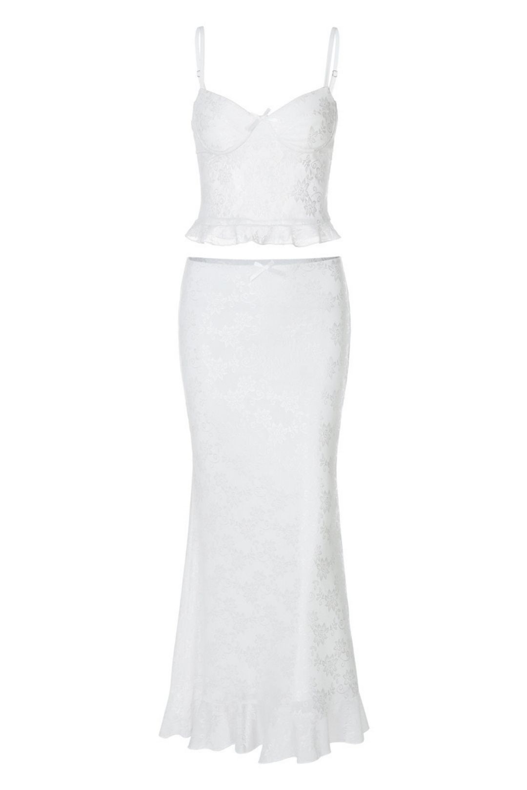 Sexy Splicing Lace Suspenders Slim Hip-hugging Hot Girl Style Long Skirt Suit