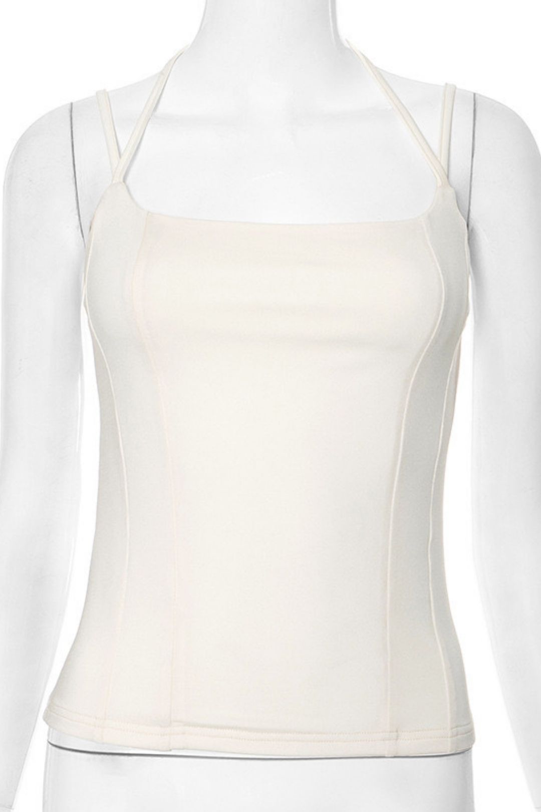 Solid Color Double Rope Short Camisole Top