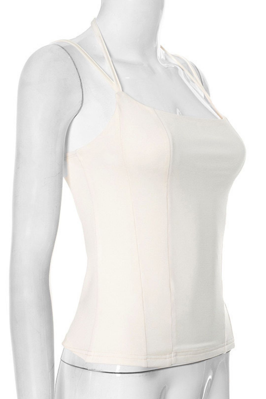 Solid Color Double Rope Short Camisole Top