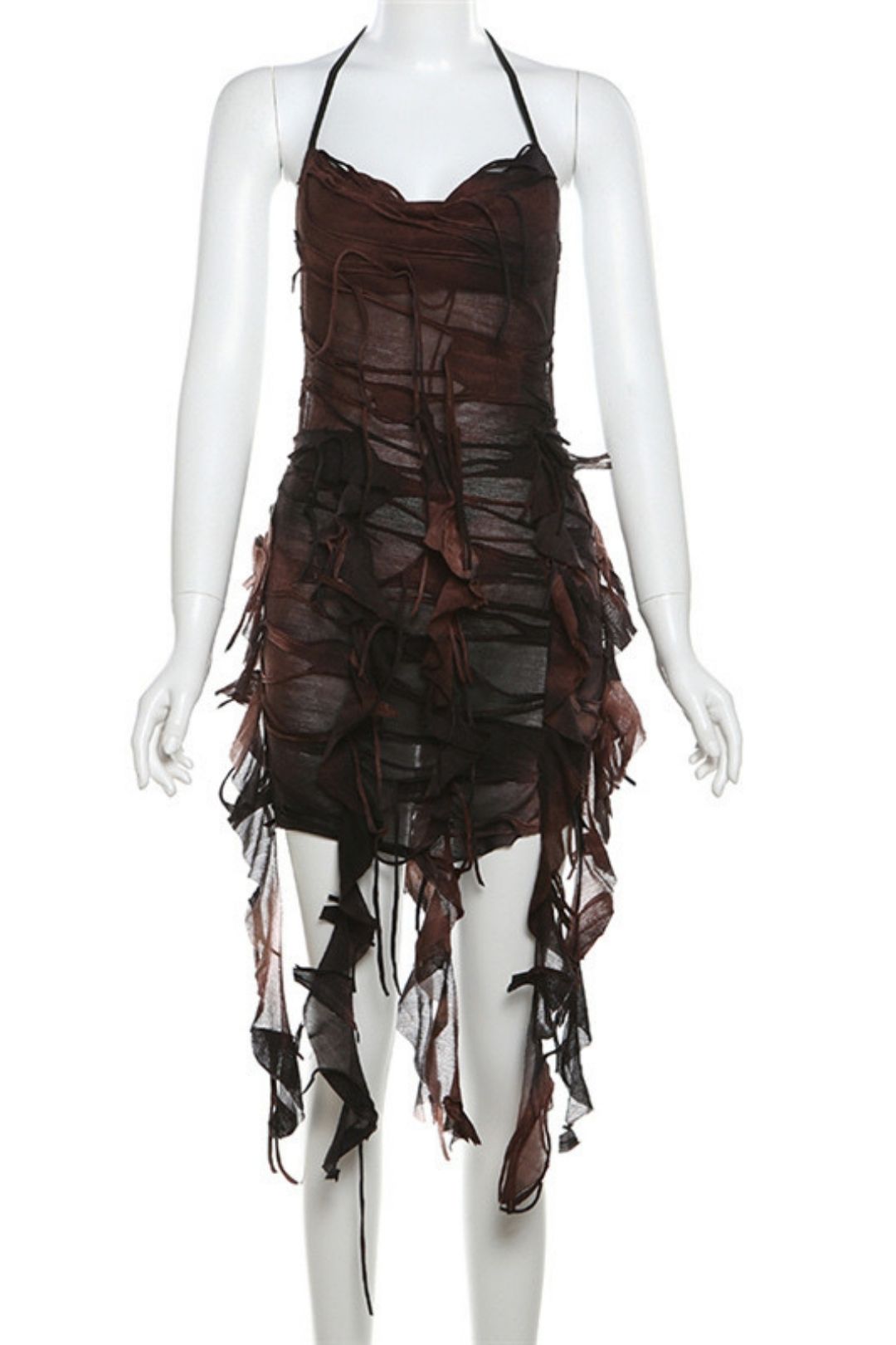 Solid Color Slim High Waist Fashion Suspenders Sexy Backless Dress