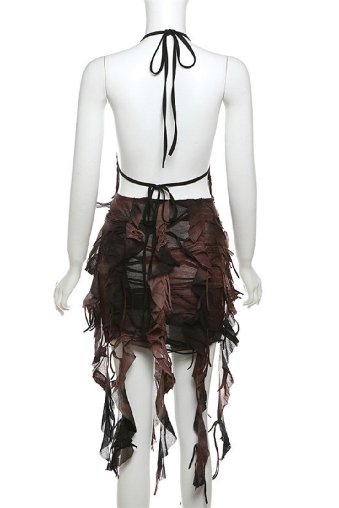 Solid Color Slim High Waist Fashion Suspenders Sexy Backless Dress