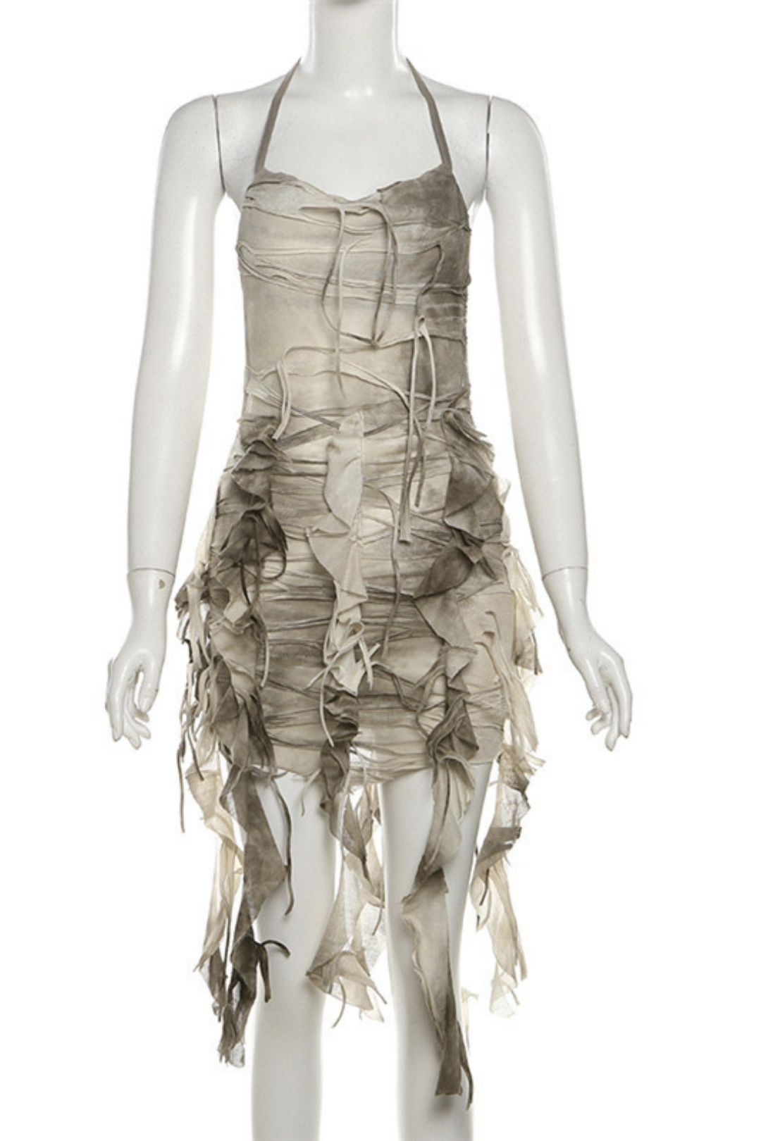 Solid Color Slim High Waist Fashion Suspenders Sexy Backless Dress