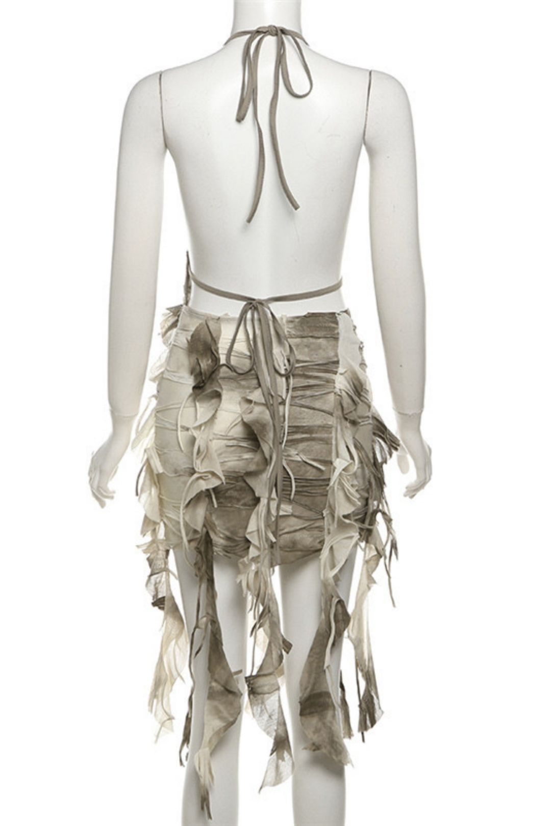 Solid Color Slim High Waist Fashion Suspenders Sexy Backless Dress