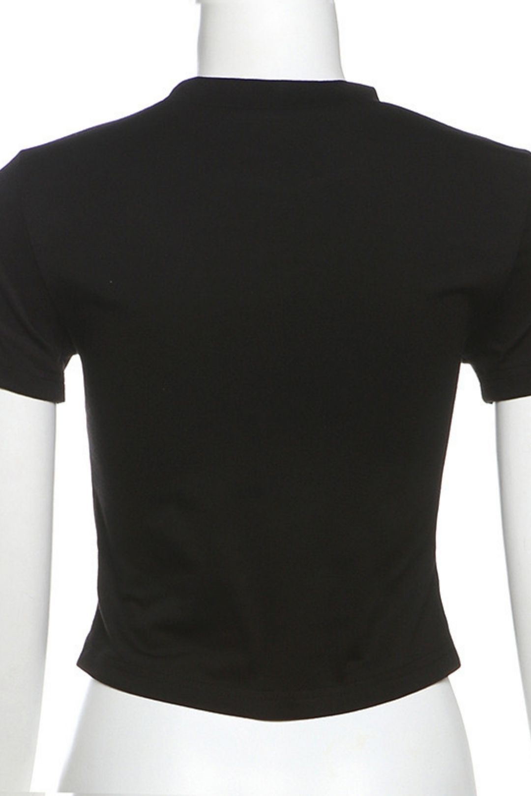 Solid Color Slim Street Fashion Round Neck Short Sleeve Printed Tops