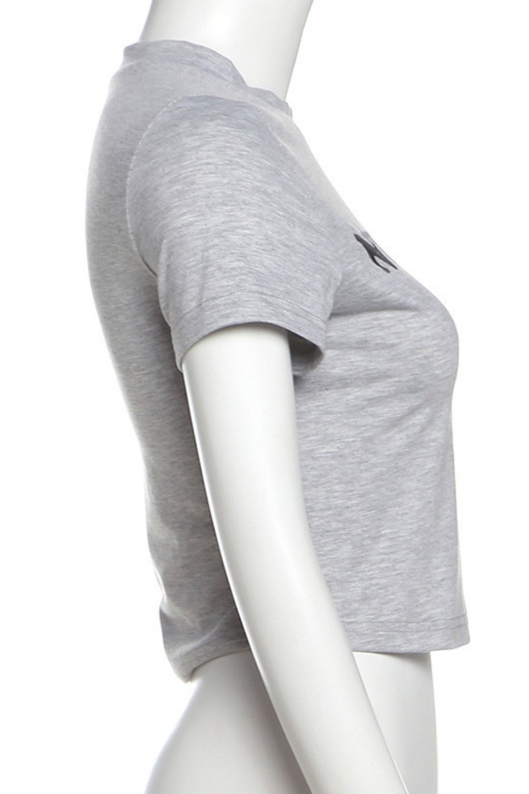 Solid Color Slim Street Fashion Round Neck Short Sleeve Printed Tops