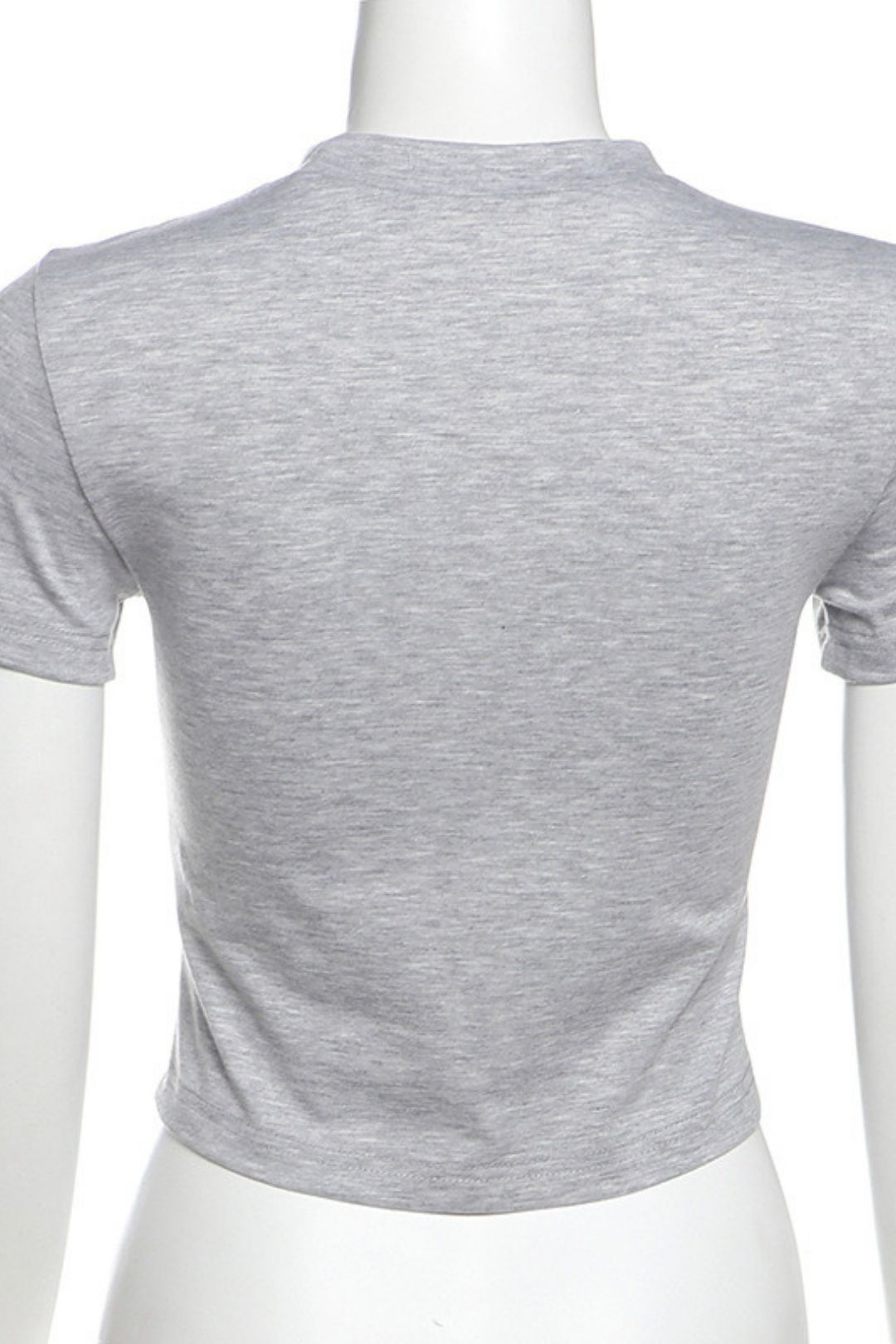 Solid Color Slim Street Fashion Round Neck Short Sleeve Printed Tops