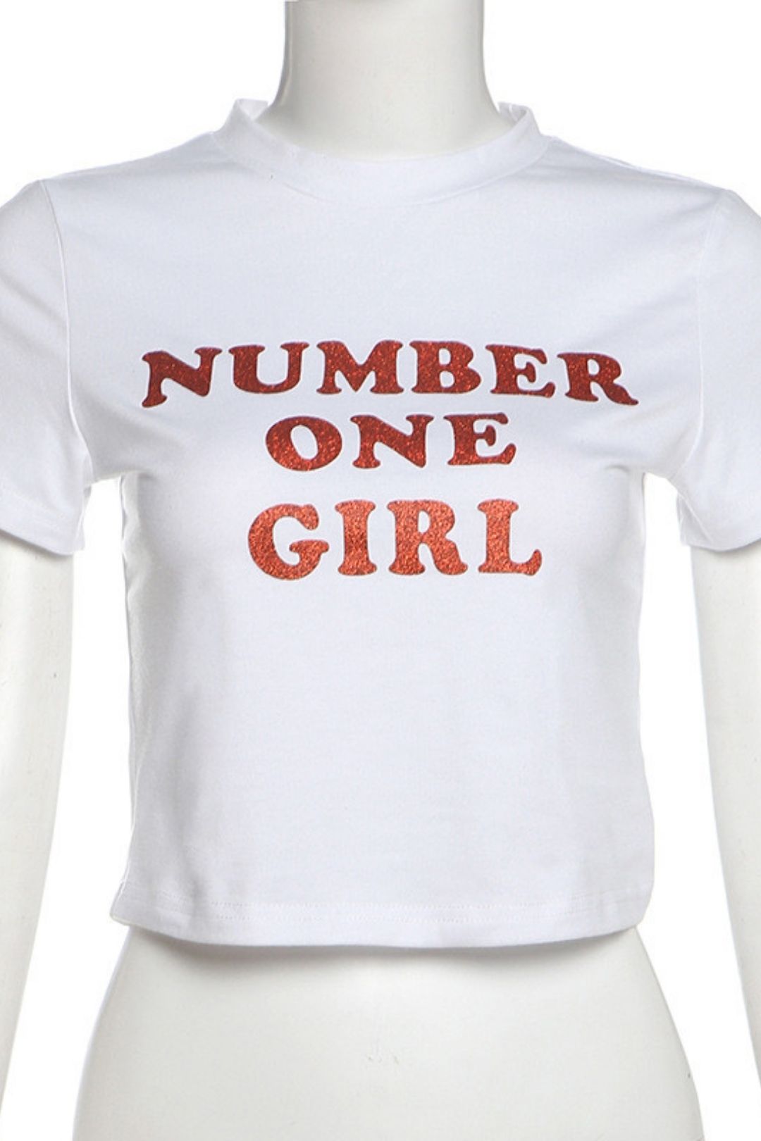 Solid Color Slim Street Fashion Round Neck Short Sleeve Printed Tops