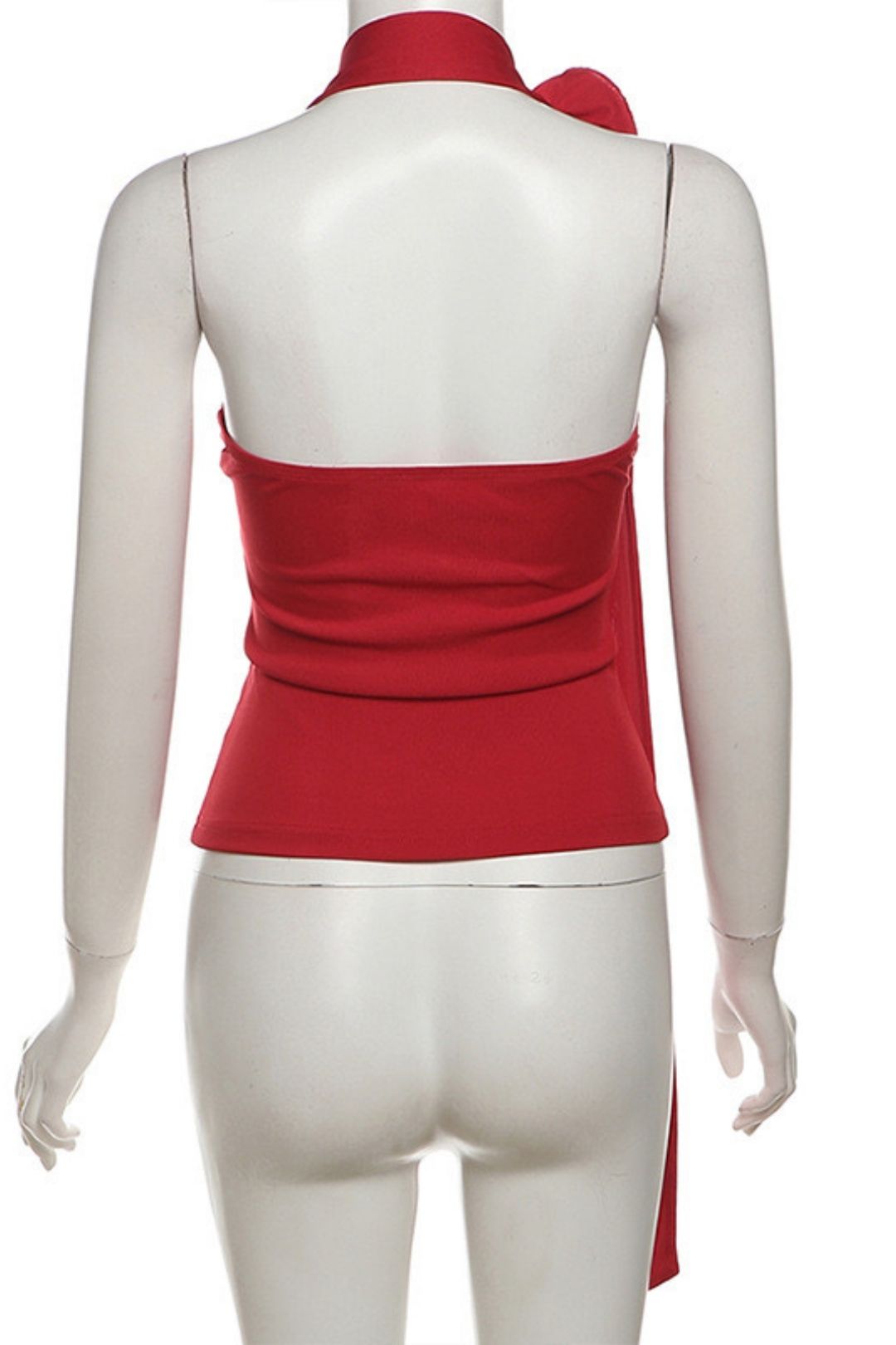 Solid Color Halter Neck Vest High Waist Loose Trousers Set