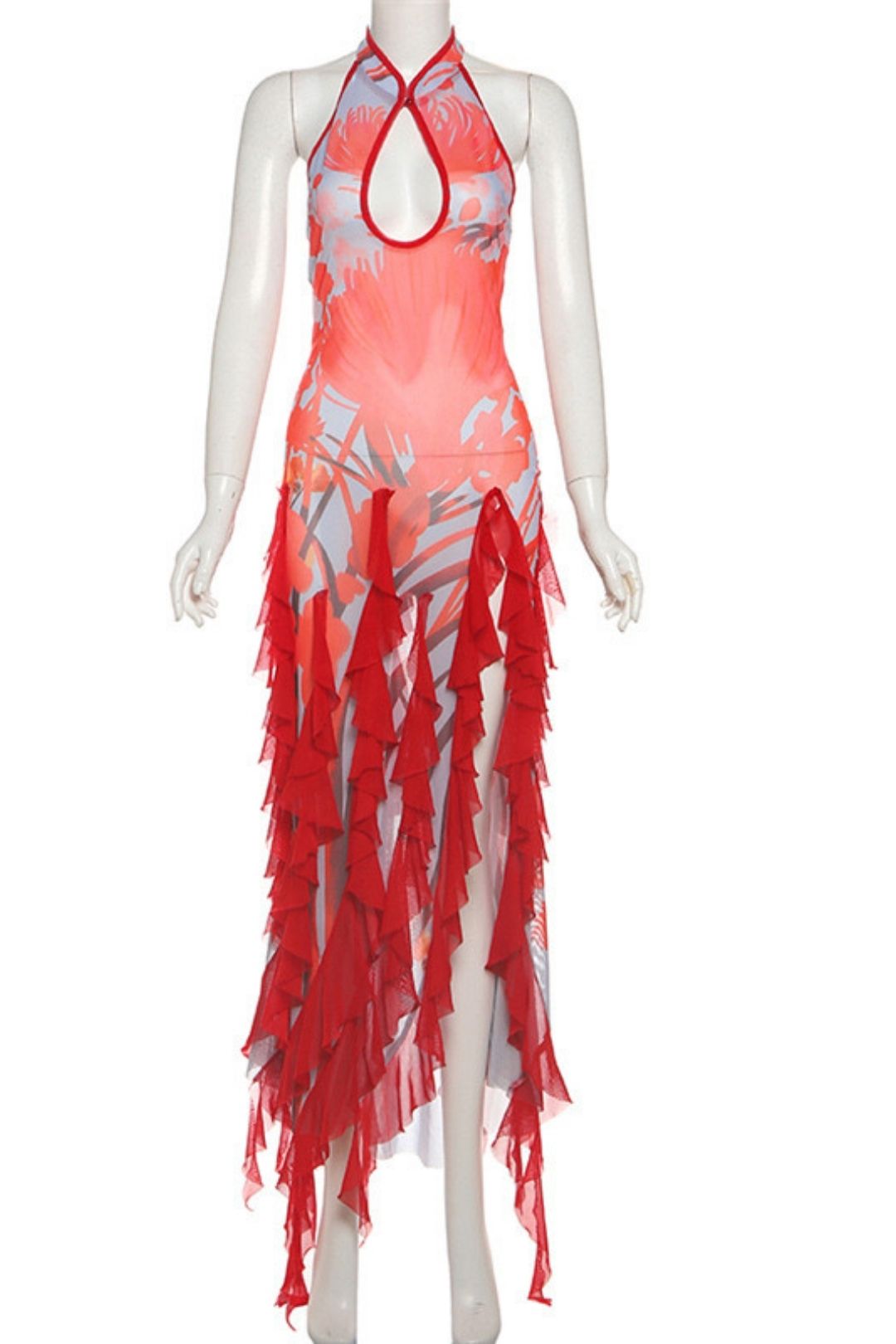 Solid Color Slim High Waist Fashionable Halter Neck Backless Sleeveless Dress