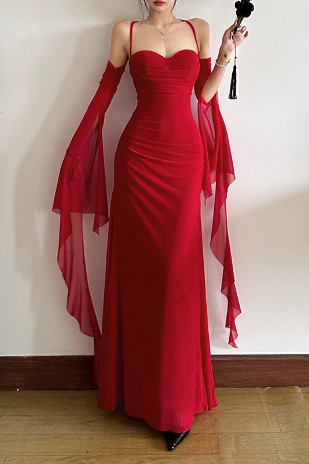 Solid Color Slim High Waist Fashionable Suspender Sleeveless Backless Dress